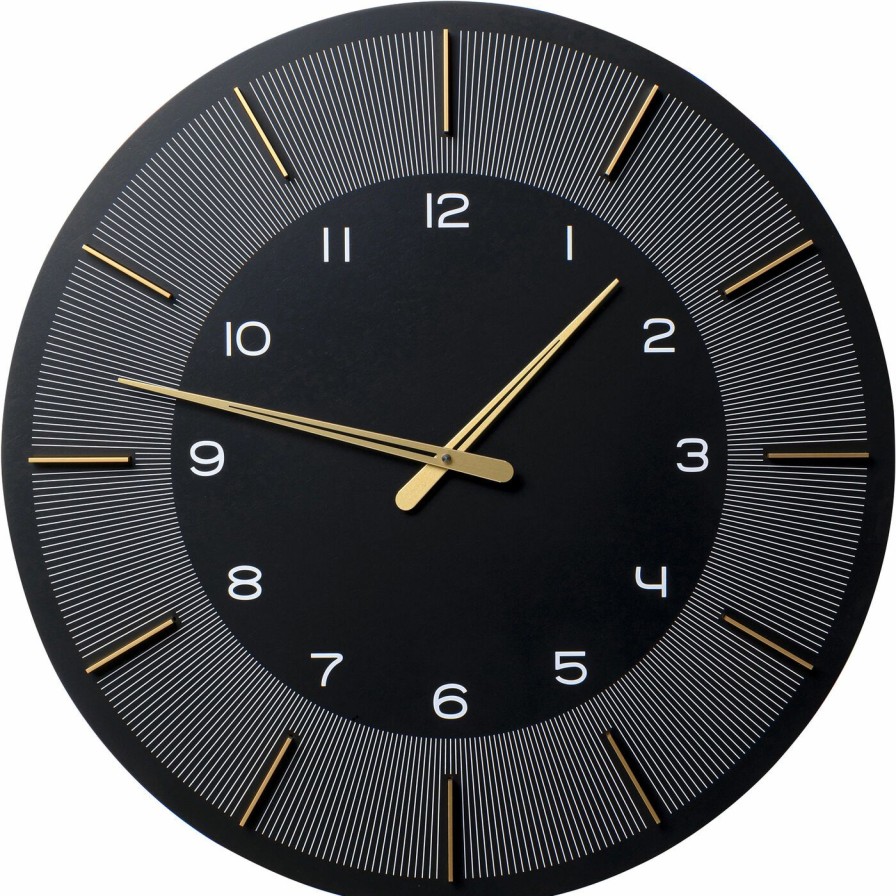 Accessoires KARE Design Horloges Murales | Horloge Murale Lio Noir O60Cm